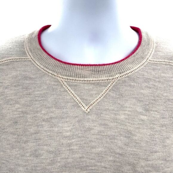 Scotch & Soda Men XL Crewneck Sweater Beige Gray Wool Blend Pullover Casual Knit - Picture 2 of 10